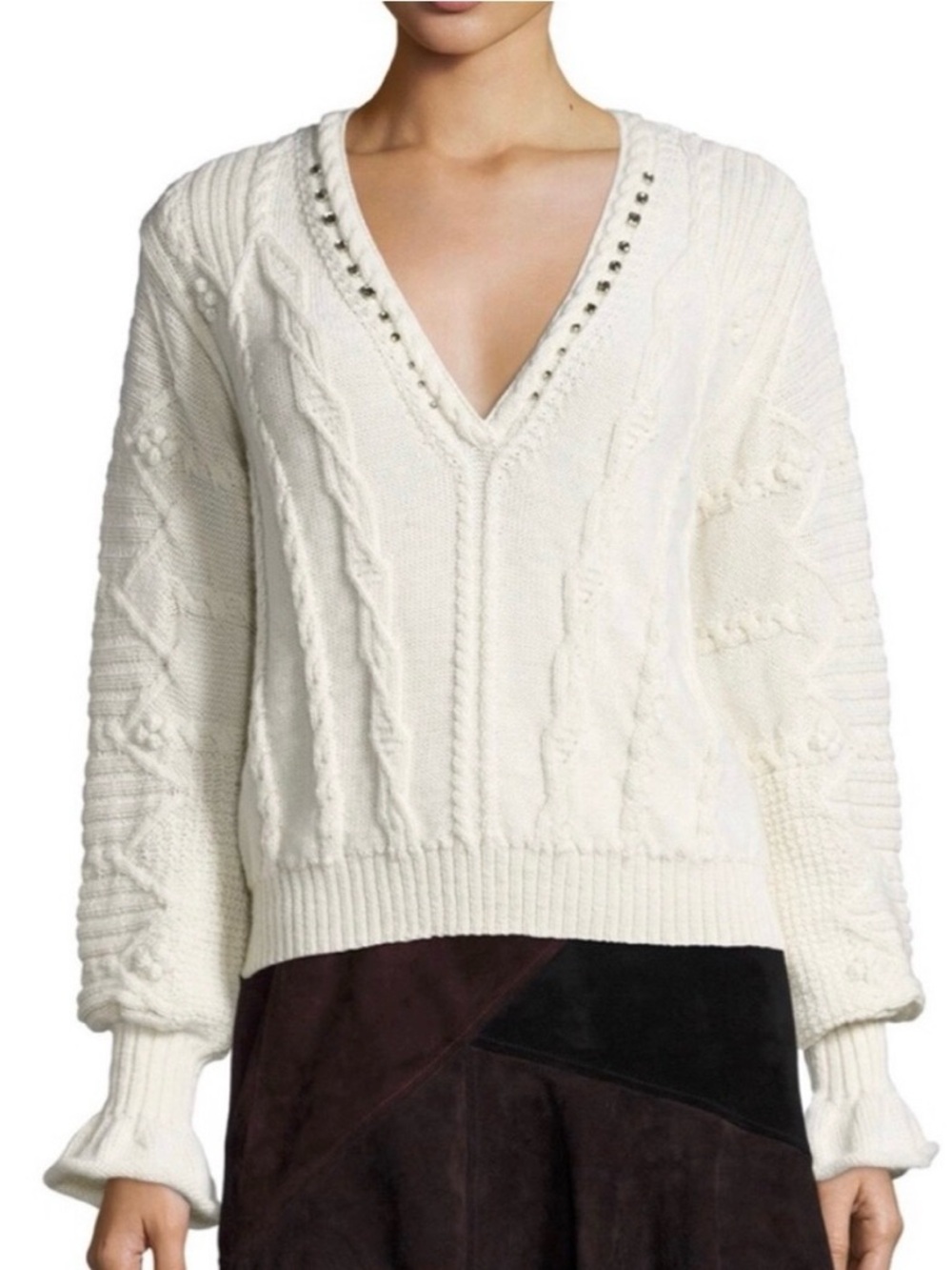 Nanette Lepore Women's Embellished Crop Sweater